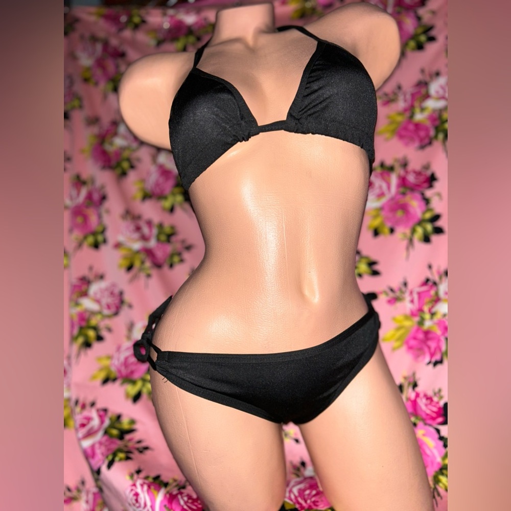 mesh bikini lingerie black glamdoll sexy swimsuit side tie y2k bodysuit 2 pc F3